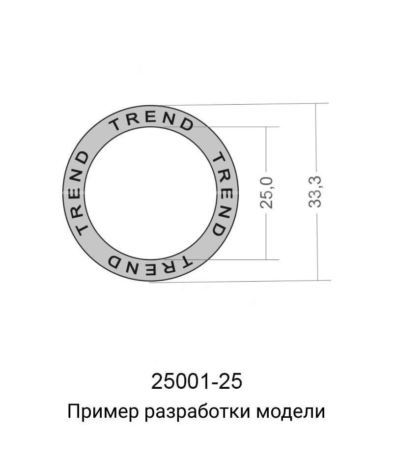 Фурнитура кольцо с логотипом Модель 1