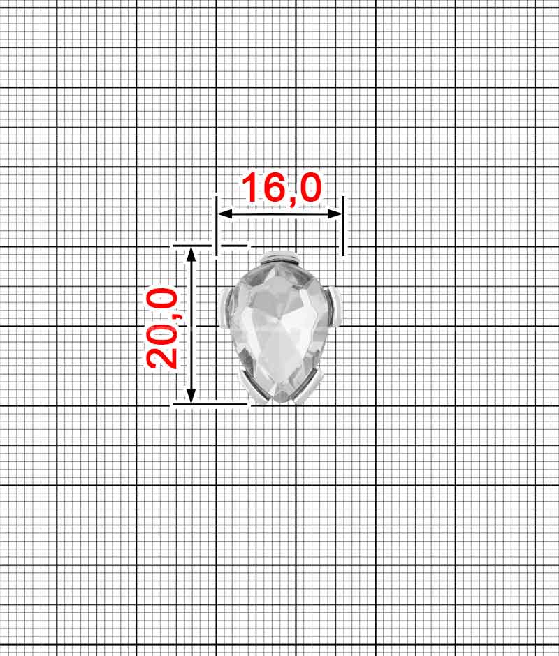 Декор Средний A.FMA-3320 (Серебро+Камень Белый) фото-2
