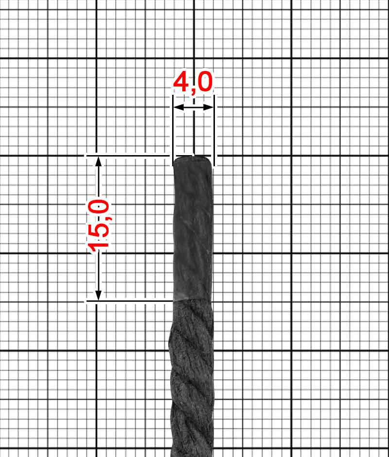 Rope shoelace waxed 4 mm
